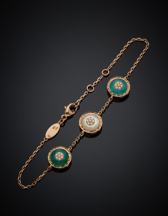KORLOFF/ JE PLAY modèle Saint Petersbourg - BRACELET chaînette "3 ronds" en or…