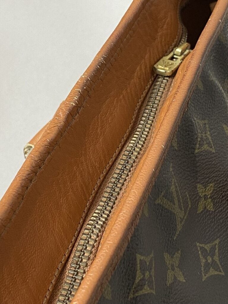 LOUIS VUITTON - Sac cabas en toile monogram et cuir naturel, double anse en cui…