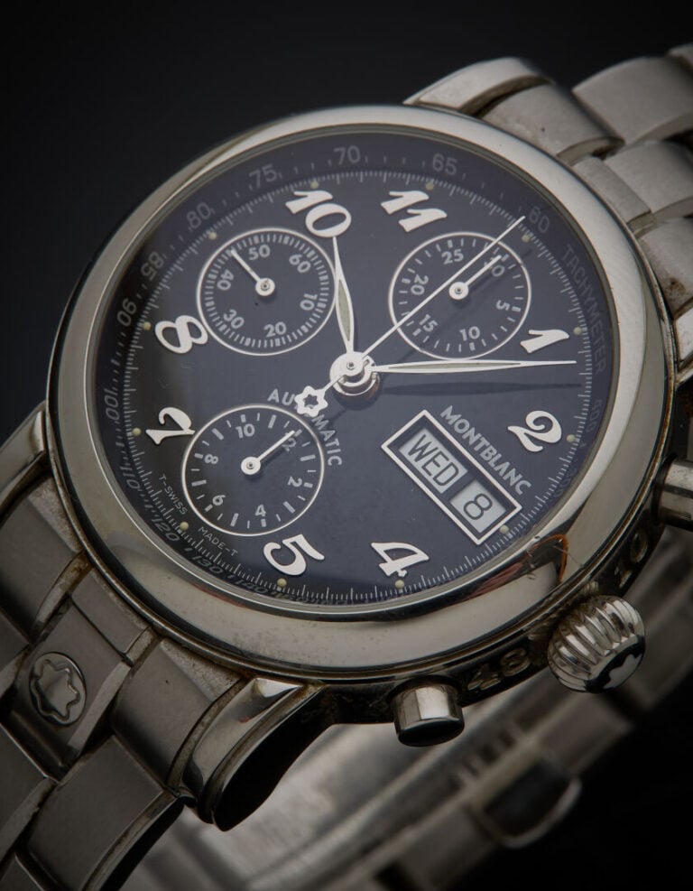 MONTBLANC - BRACELET MONTRE Chronographe tachymètre ronde modèle "Meisterstuck…