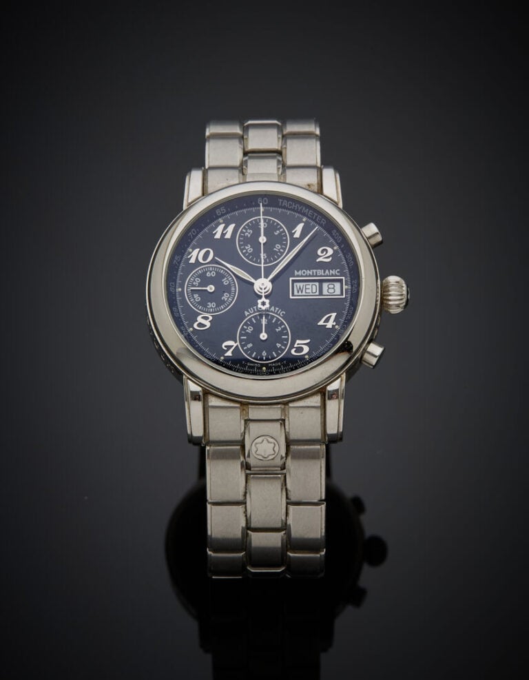 MONTBLANC - BRACELET MONTRE Chronographe tachymètre ronde modèle "Meisterstuck…