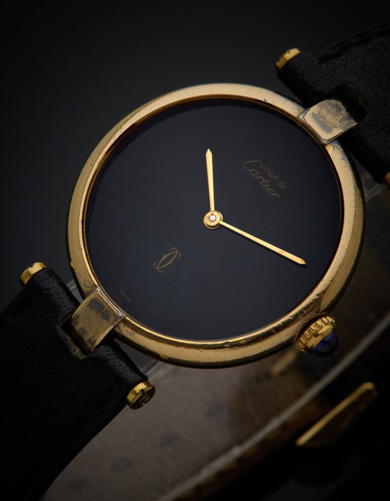 MUST de CARTIER - BRACELET MONTRE modèle "Vendôme" en vermeil (925‰). Cadran no…