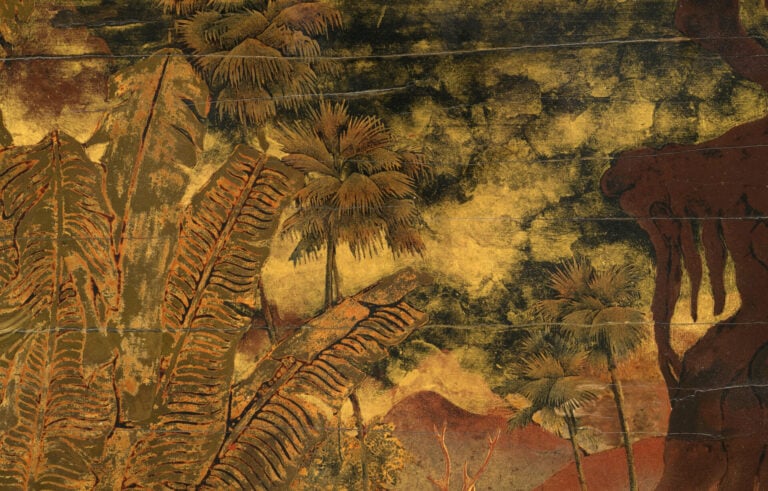 PHAM HAU (1903-1995) - Important panneau en bois laqué, à décor en camaïeu de b…