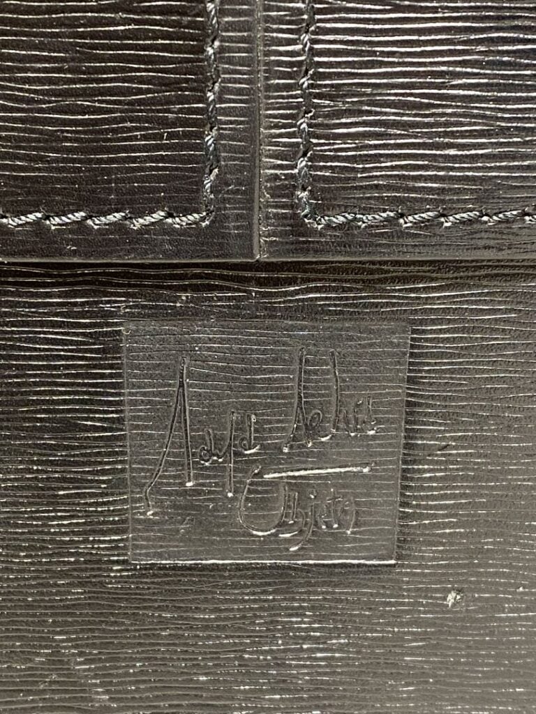 Porte-cigares en cuir noir