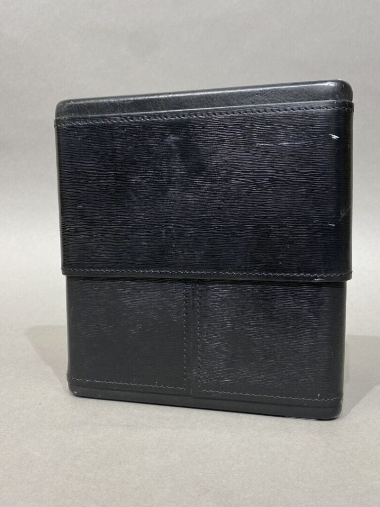 Porte-cigares en cuir noir