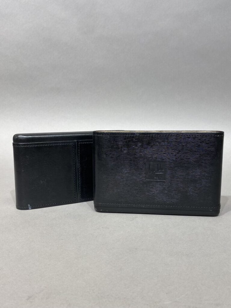 Porte-cigares en cuir noir