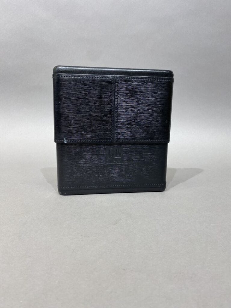 Porte-cigares en cuir noir