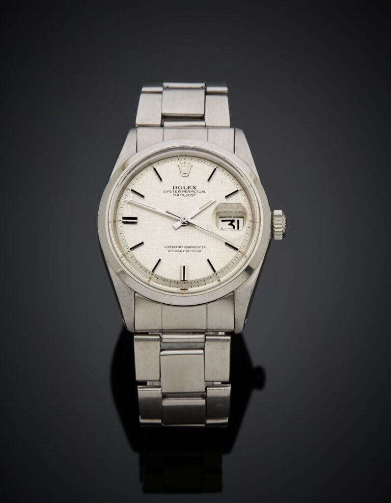 ROLEX - BRACELET MONTRE ronde, modèle "Oyster Perpetual Datejust" en acier. Cad…