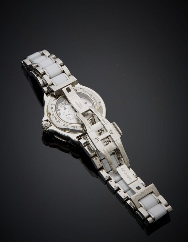 TAG HEUER - BRACELET MONTRE ronde de dame, modèle "Formula 1", en acier et céra…