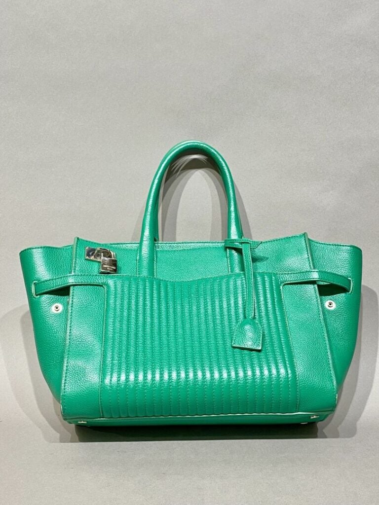 ZADIG ET VOLTAIRE - Sac « Candide » en cuir vert, bijouterie en métal argenté,…