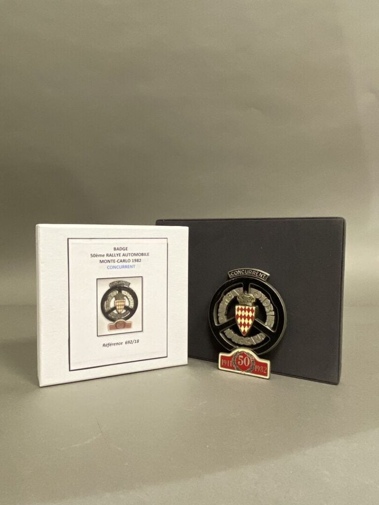 Badge de calandre "concurrent" 50e Rallye de Monte Carlo, année 1982
