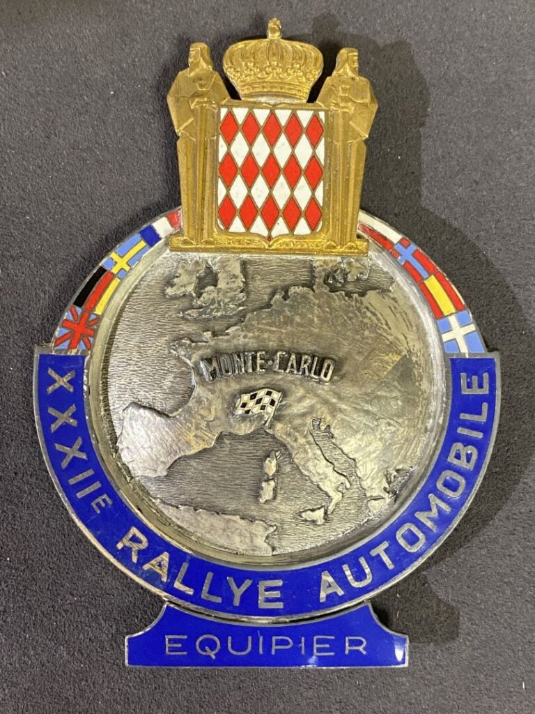 Badge de calandre "équipier" 32e Rallye Monte Carlo, année 1963