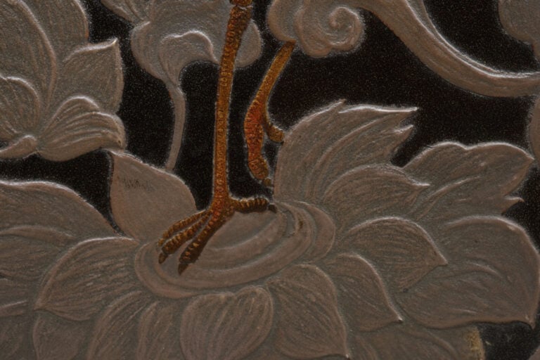 Boîte à encre rectangulaire laquée suzuri'bako 硯箱 (boîte à écrire) à couvercle…