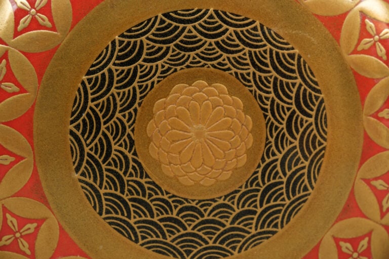 Boîte à thé colorée Kôdaiji 高台寺 natsume 棗 (boîte à thé) par Takasaki Shûhô I 高崎…