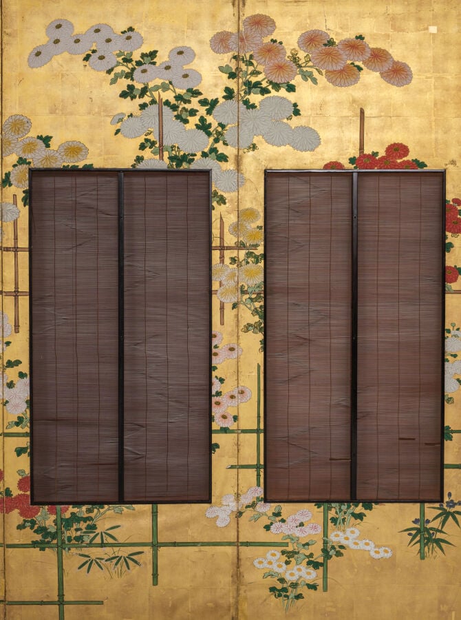 Byôbu 屏風 (paravent) à six panneaux, orné de part et d'autre de peintures de sty… Vente aux encheres – Auction House – Commissaire-priseur – Auctioneer - Boisgirard Antonini – Paris – Nice