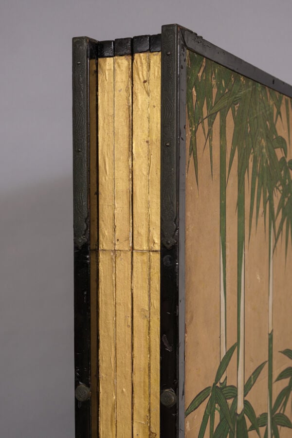 Byôbu 屏風 (paravent) à six panneaux, orné de part et d'autre de peintures de sty… Vente aux encheres – Auction House – Commissaire-priseur – Auctioneer - Boisgirard Antonini – Paris – Nice