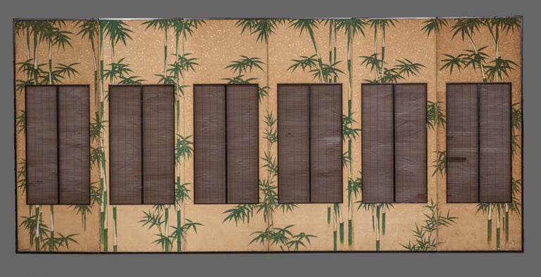Byôbu 屏風 (paravent) à six panneaux, orné de part et d'autre de peintures de sty… Vente aux encheres – Auction House – Commissaire-priseur – Auctioneer - Boisgirard Antonini – Paris – Nice