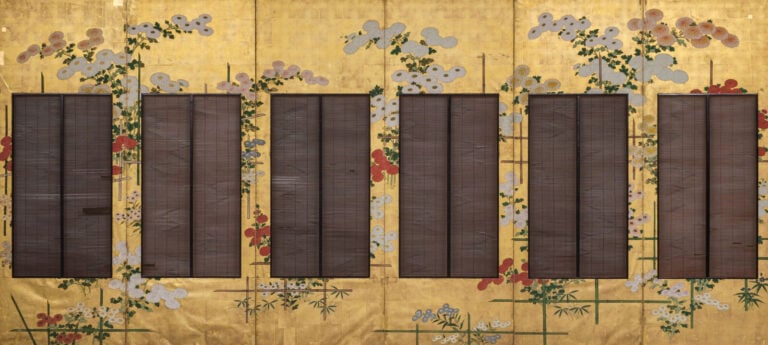 Byôbu 屏風 (paravent) à six panneaux, orné de part et d'autre de peintures de sty… Vente aux encheres – Auction House – Commissaire-priseur – Auctioneer - Boisgirard Antonini – Paris – Nice