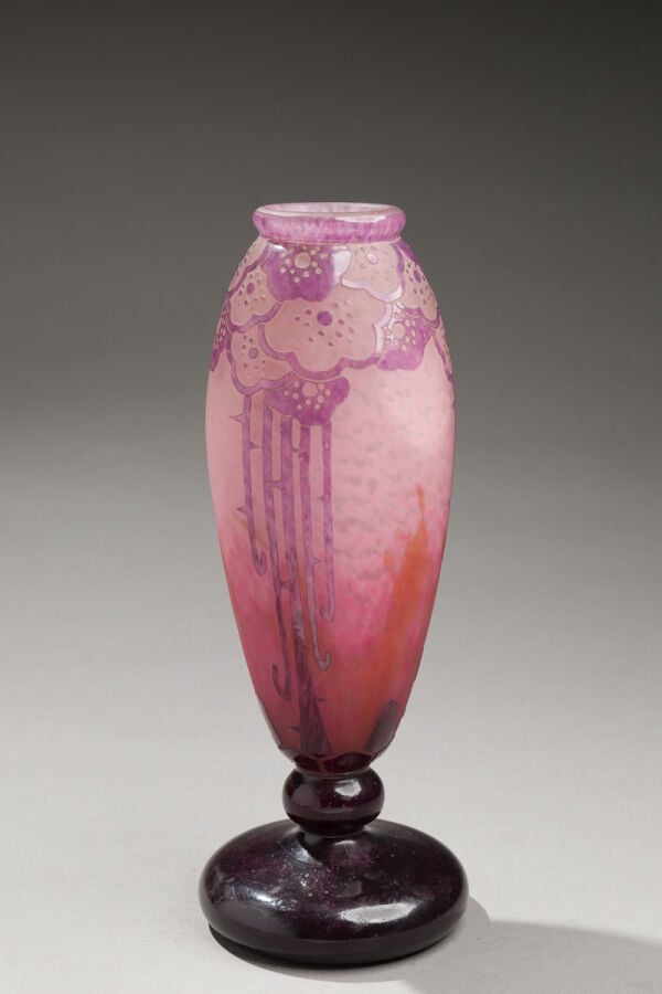 CHARDER (Charles SCHNEIDER 1881-1953) - pour LE VERRE FRANCAIS - Vase à corps d… maison de vente aux encheres commissaire-priseur auction house boisgirard antonini