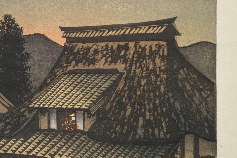 Estampe originale encadrée de Yamataka Noboru 山高登 (1926-2020), intitulée « Couc…