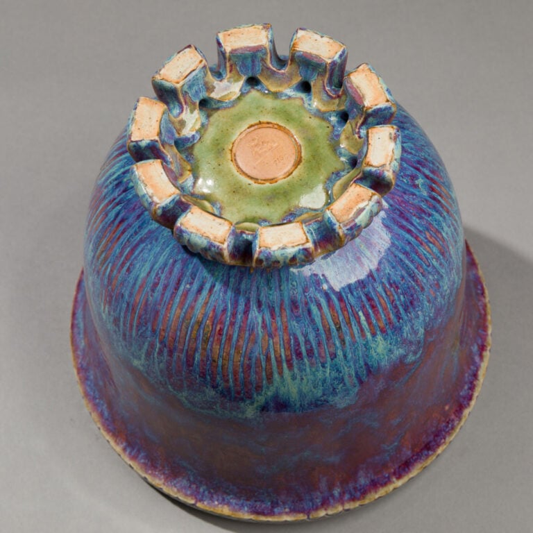 Frédéric KIEFER (1894-1977) - Grand vase en grès émaillé bleu et rouge aubergin… maison de vente aux encheres commissaire-priseur auction house boisgirard antonini