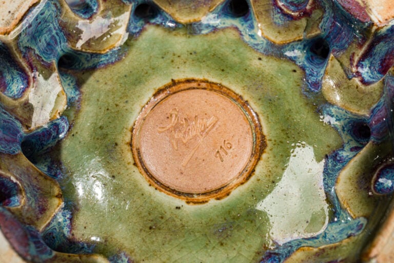 Frédéric KIEFER (1894-1977) - Grand vase en grès émaillé bleu et rouge aubergin… maison de vente aux encheres commissaire-priseur auction house boisgirard antonini