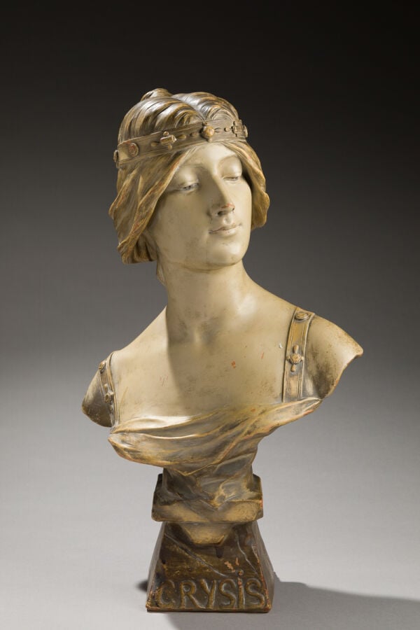 Georges-Charles COUDRAY (1862-1932- - Crysis - Sculpture en terre cuite patinée… maison de vente aux encheres commissaire-priseur auction house boisgirard antonini