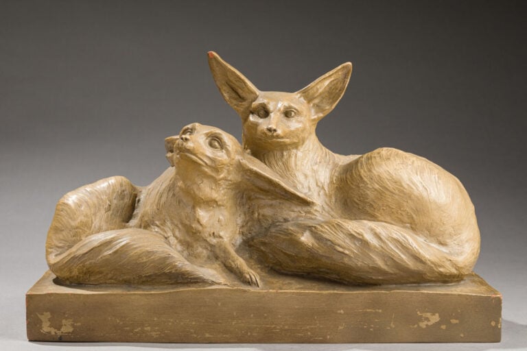 GORINI (XIX-XXème) - Sculpture en terre cuite patinée figurant une paire de fen… maison de vente aux encheres commissaire-priseur auction house boisgirard antonini