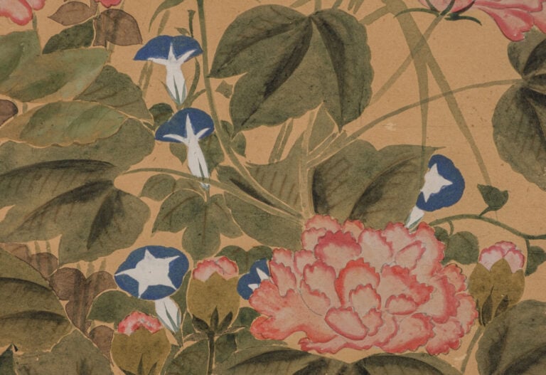 Grand paravent 屏 風 à six panneaux présentant six peintures 掛 け 軸, à décor de fl… Vente aux encheres – Auction House – Commissaire-priseur – Auctioneer - Boisgirard Antonini – Paris – Nice