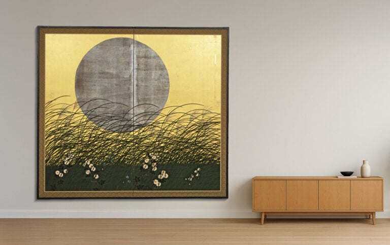 Grand paravent à deux panneaux à décor d'une scène de clair de lune, sur un fon… Vente aux encheres – Auction House – Commissaire-priseur – Auctioneer - Boisgirard Antonini – Paris – Nice