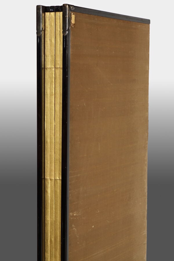 Grand paravent à six panneaux avec une peinture de Taniguchi Hideo 谷 口 英 雄 (190… Vente aux encheres – Auction House – Commissaire-priseur – Auctioneer - Boisgirard Antonini – Paris – Nice
