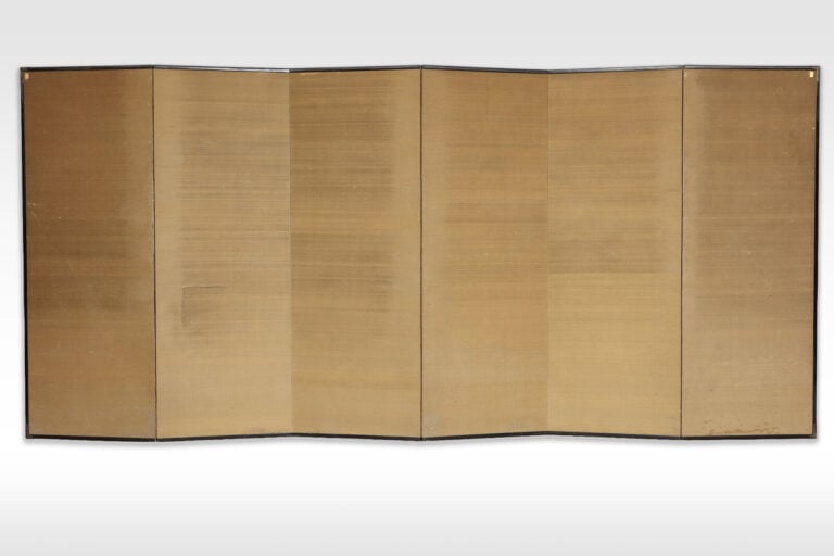 Grand paravent à six panneaux avec une peinture de Taniguchi Hideo 谷 口 英 雄 (190… Vente aux encheres – Auction House – Commissaire-priseur – Auctioneer - Boisgirard Antonini – Paris – Nice