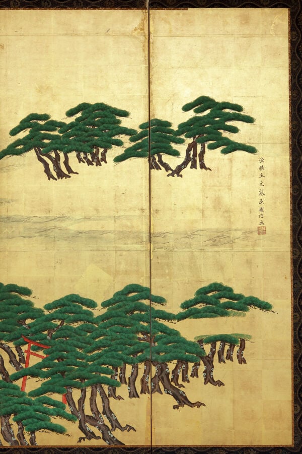 Grand paravent à six panneaux (byôbu 屏 風) à décor d'un paysage de l'école Tosa…Vente aux encheres – Auction House – Commissaire-priseur – Auctioneer - Boisgirard Antonini – Paris – Nice