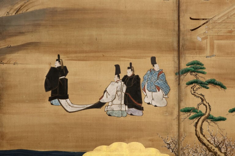 Grand paravent à six-panneaux byôbu 屏 風 à décor d'une peinture de l'école Tôsa… Vente aux encheres – Auction House – Commissaire-priseur – Auctioneer - Boisgirard Antonini – Paris – Nice