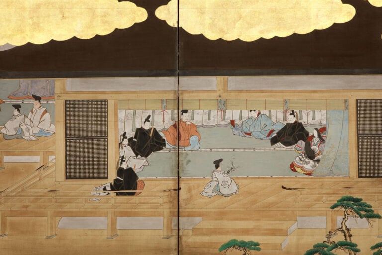 Grand paravent à six-panneaux byôbu 屏 風 à décor d'une peinture de l'école Tôsa… Vente aux encheres – Auction House – Commissaire-priseur – Auctioneer - Boisgirard Antonini – Paris – Nice