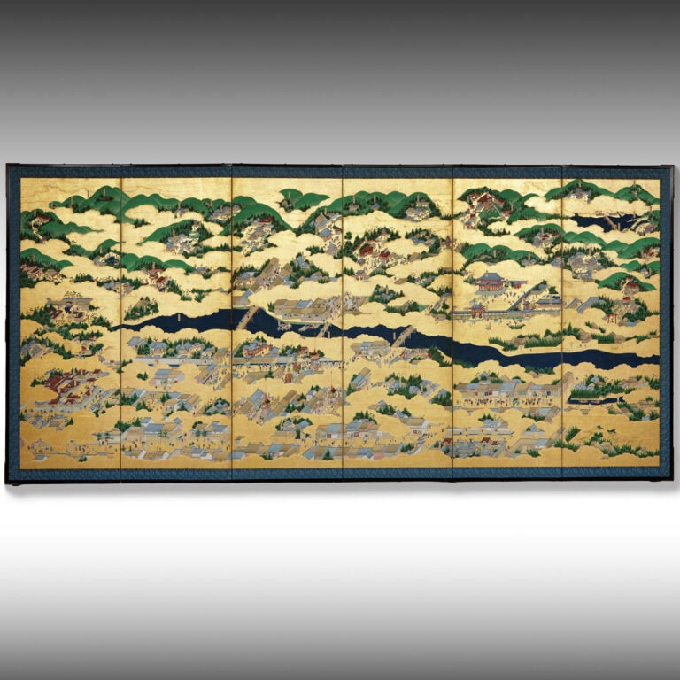 Grand paravent à six panneaux représentant une peinture de l'école Tosa 土 佐 派 s… Vente aux encheres – Auction House – Commissaire-priseur – Auctioneer - Boisgirard Antonini – Paris – Nice
