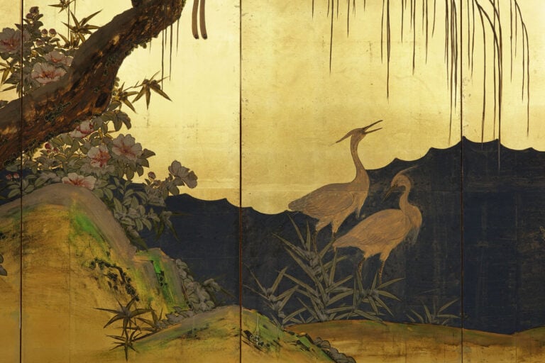 Grand paravent à six panneaux représentant une peinture de style École de Kanô… Vente aux encheres – Auction House – Commissaire-priseur – Auctioneer - Boisgirard Antonini – Paris – Nice