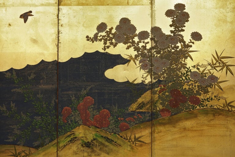 Grand paravent à six panneaux représentant une peinture de style École de Kanô… Vente aux encheres – Auction House – Commissaire-priseur – Auctioneer - Boisgirard Antonini – Paris – Nice