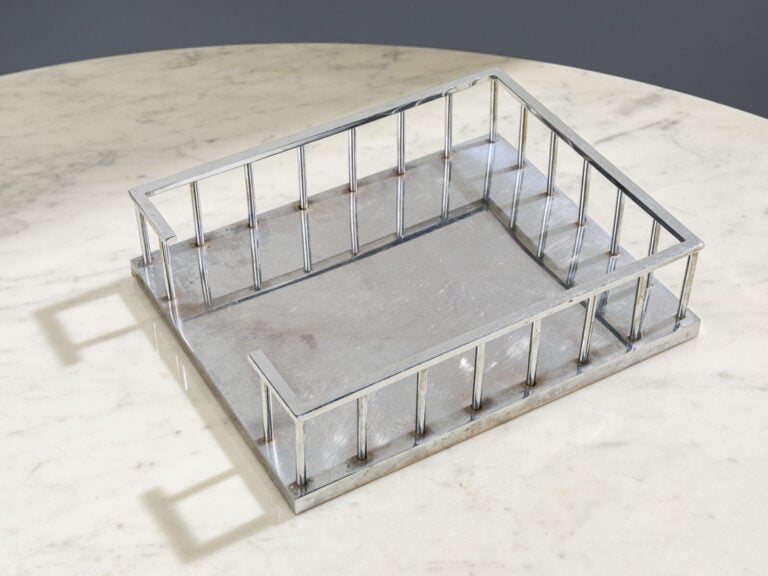 Jacques ANDET, attribué à - Corbeille à papier en métal chromé - H : 8 cm L : 2… maison de vente aux encheres commissaire-priseur auction house boisgirard antonini
