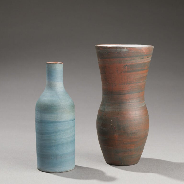 Jacques INNOCENTI (1926-1958) - Suite de deux vases en céramique émaillée blazu… maison de vente aux encheres commissaire-priseur auction house boisgirard antonini