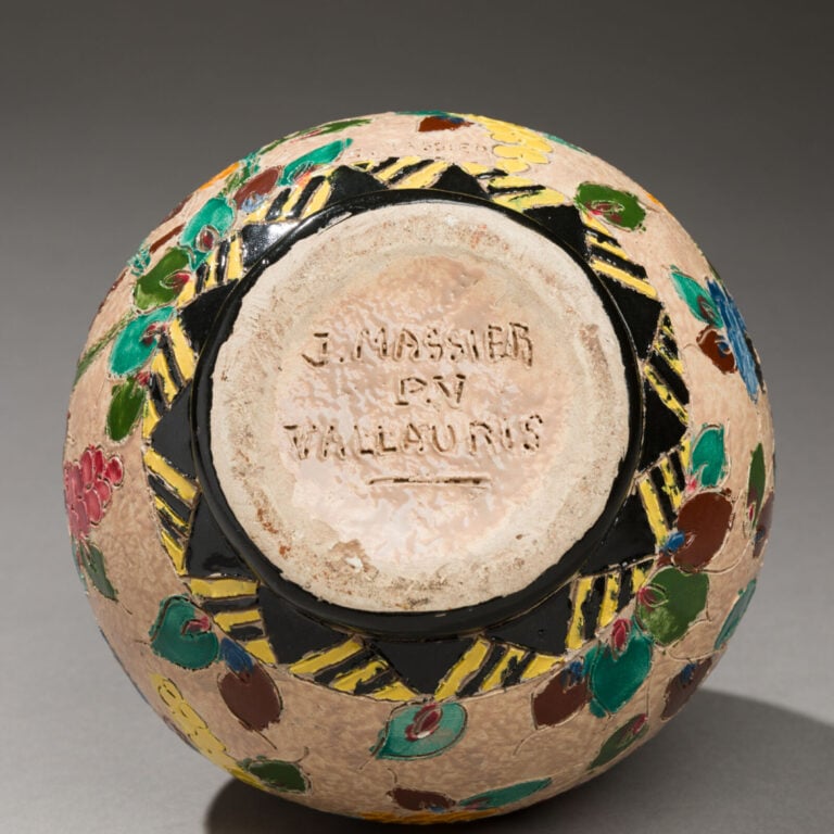 Jérôme MASSIER (1850-1926) - à Vallauris - Petit vase en céramique émaillée pol… maison de vente aux encheres commissaire-priseur auction house boisgirard antonini
