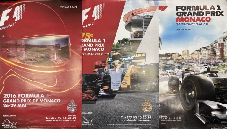 Lot d'affiches officielles Grand Prix de Monaco F1