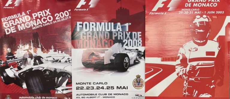 Lot d'affiches officielles Grand Prix de Monaco F1