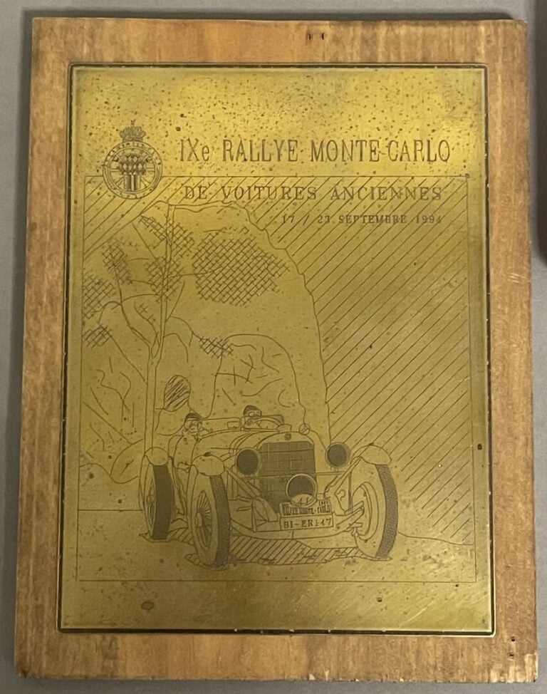 Lot de 3 trophées souvenirs Rallye Monte Carlo voitures anciennes comprenant :…