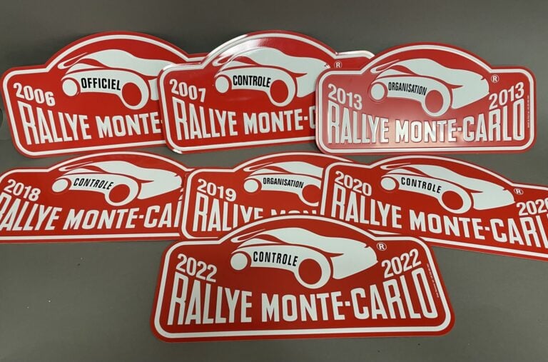 Lot de plaques du Rallye Monte Carlo, années 2006, 2007 2013, 2018, 2019, 2020,…