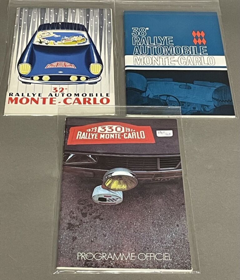 Lot de programmes du Rallye de Monte Carlo, années 1963, 1969, 1973