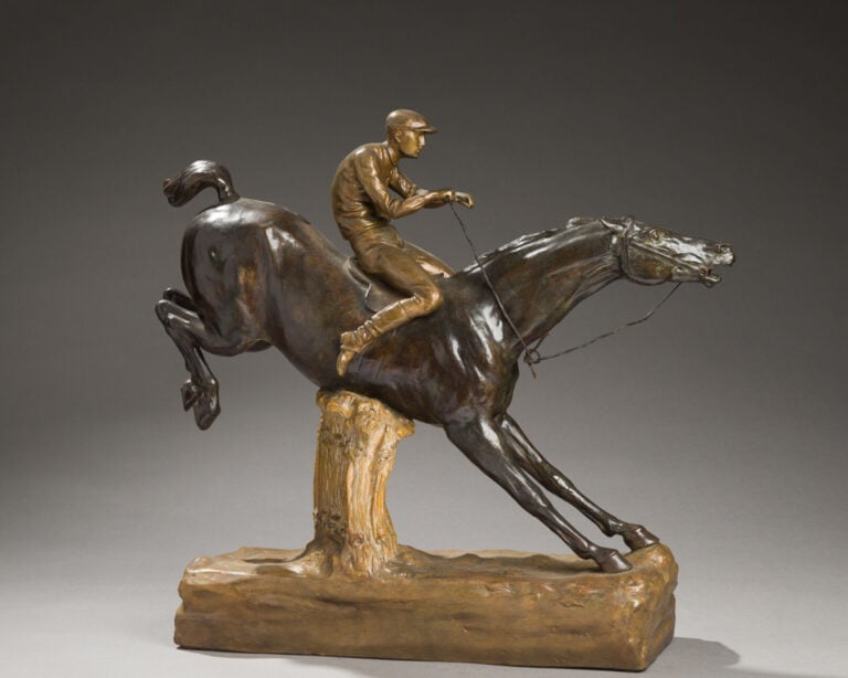 Manufacture Friedrich GOLDSCHEIDER - Jockey - Sculpture en terre cuite patinée… maison de vente aux encheres commissaire-priseur auction house boisgirard antonini