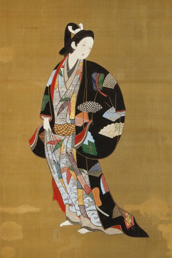 Paravent à deux panneaux à décor de deux femmes portant des kimonos. - Les femm… Vente aux encheres – Auction House – Commissaire-priseur – Auctioneer - Boisgirard Antonini – Paris – Nice