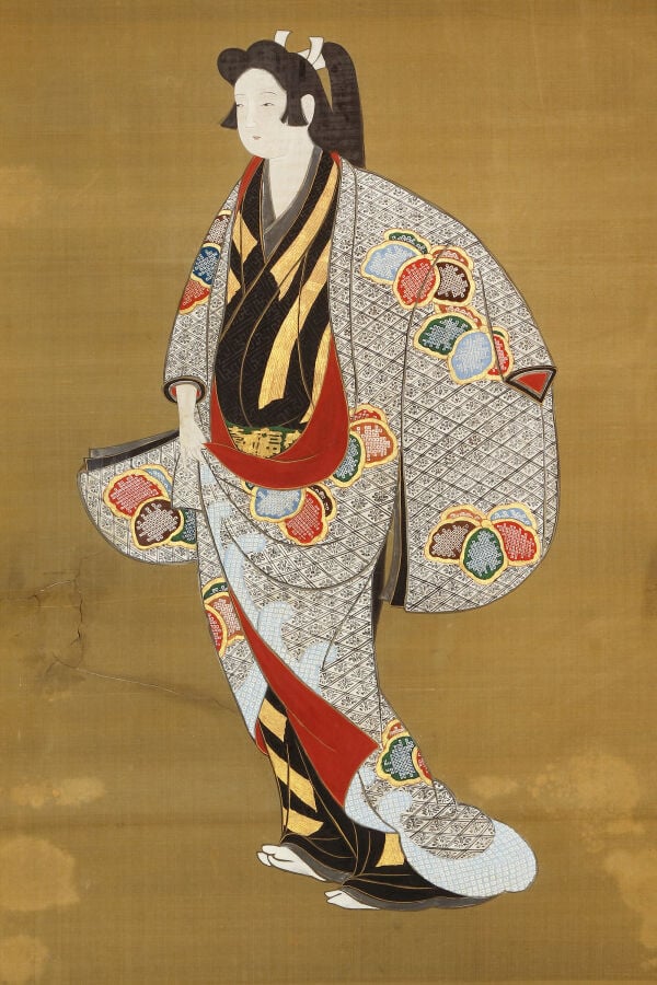 Paravent à deux panneaux à décor de deux femmes portant des kimonos. - Les femm… Vente aux encheres – Auction House – Commissaire-priseur – Auctioneer - Boisgirard Antonini – Paris – Nice