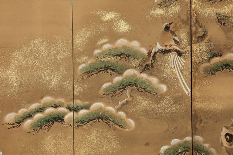 Paravent à six-panneau dans le style de l'école Kanô, à décor d'un paysage hive… Vente aux encheres – Auction House – Commissaire-priseur – Auctioneer - Boisgirard Antonini – Paris – Nice