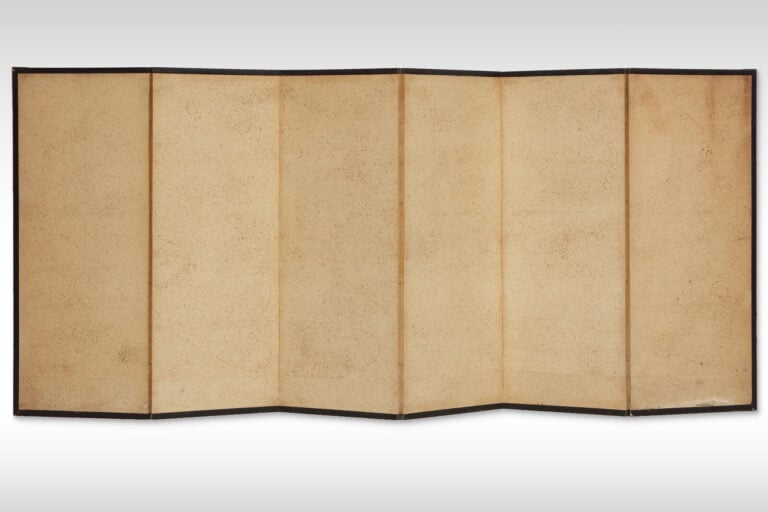 Paravent à six panneaux 屏風 (byôbu) orné d'une peinture de style Kanô sur fond d… Vente aux encheres – Auction House – Commissaire-priseur – Auctioneer - Boisgirard Antonini – Paris – Nice